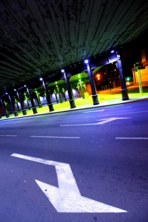 Dijon Pont SNCF la nuit